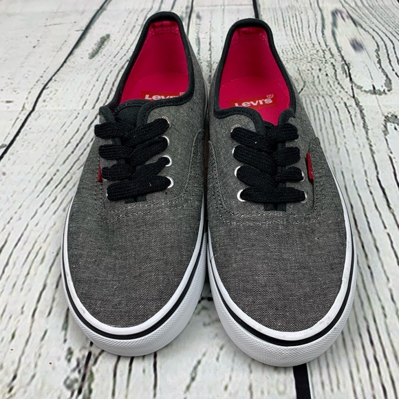 levi's canvas shoe with red tab